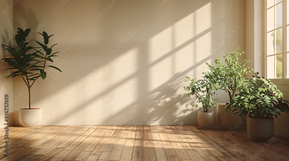 A bright, airy room with a large window letting in sunshine. The hardwood floor reflects the light and there are several plants in pots, creating a minimalist and inviting atmosphere. A bright, airy room with a large window letting in sunshine. The hardwood floor reflects the light and there are several plants in pots, creating a minimalist and inviting atmosphere.