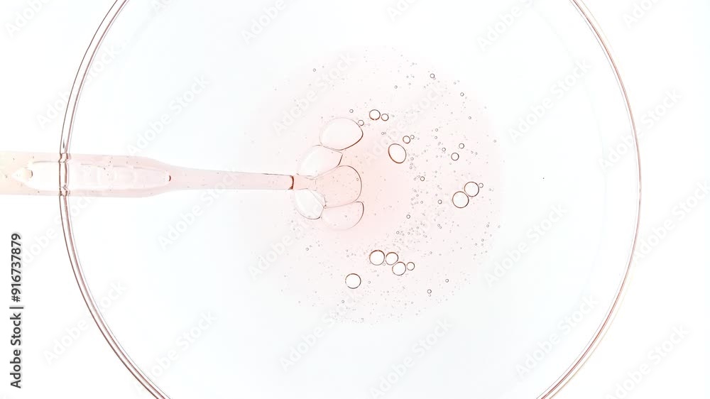 Transparent Pink Fluid Oil, Serum, Gel from a from Pipettes into Petri Dishes. Chemical Laboratory Research. Natural Organic Cosmetics, Medicine. Production of Natural Cosmetics Close-up. 4k. Transparent Pink Fluid Oil, Serum, Gel from a from Pipettes into Petri Dishes. Chemical Laboratory Research. Natural Organic Cosmetics, Medicine. Production of Natural Cosmetics Close-up. 4k.