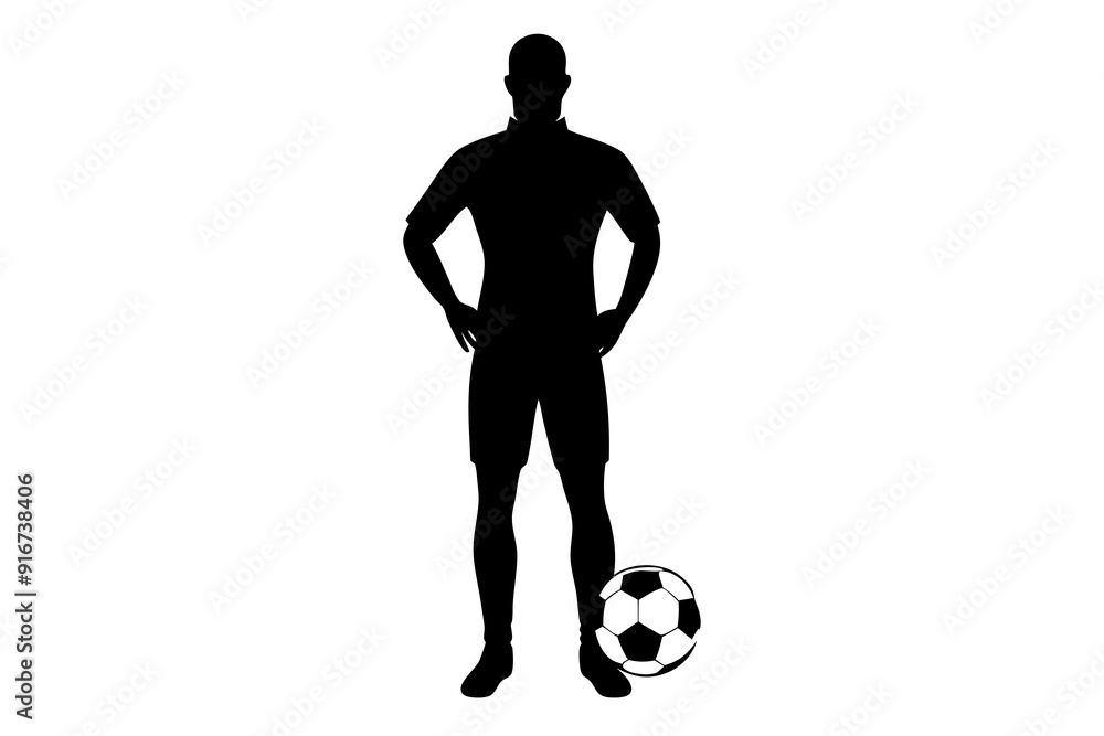  Silhouette vector design of a man standing with ball