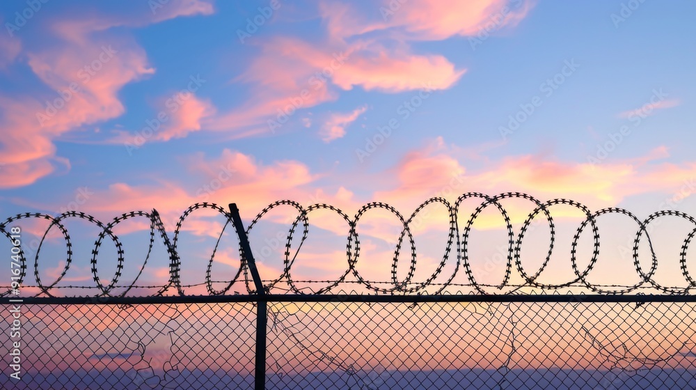Prison security fence, barbed wire security fence Prison security fence, barbed wire security fence