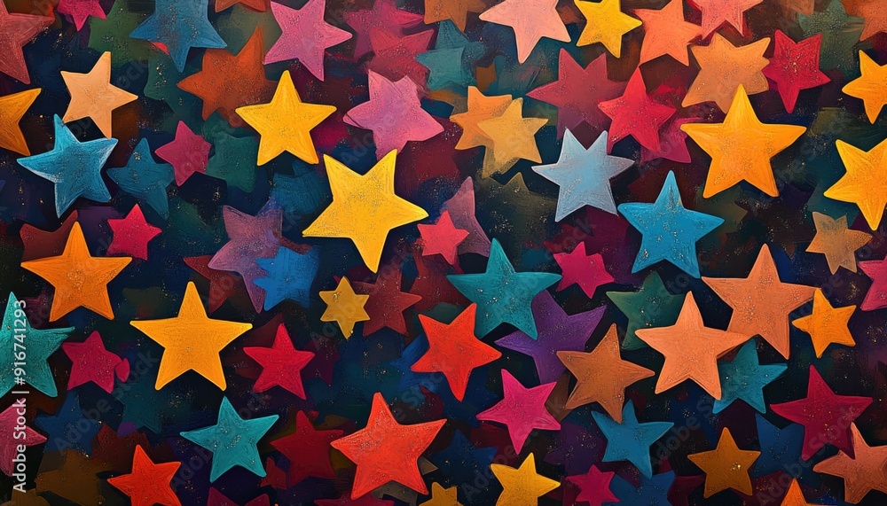 Twinkling Whimsy: Playful Star Patterns in Various Sizes and Colors for a Dreamy Design Aesthetic Twinkling Whimsy: Playful Star Patterns in Various Sizes and Colors for a Dreamy Design Aesthetic