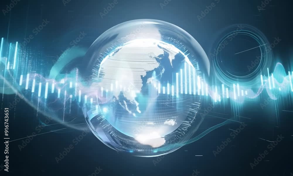 Global Data Flow: A captivating digital illustration depicting a glowing globe nestled within a wave of data, symbolizing the interconnectedness of the world through technology and information exchang Global Data Flow: A captivating digital illustration depicting a glowing globe nestled within a wave of data, symbolizing the interconnectedness of the world through technology and information exchang