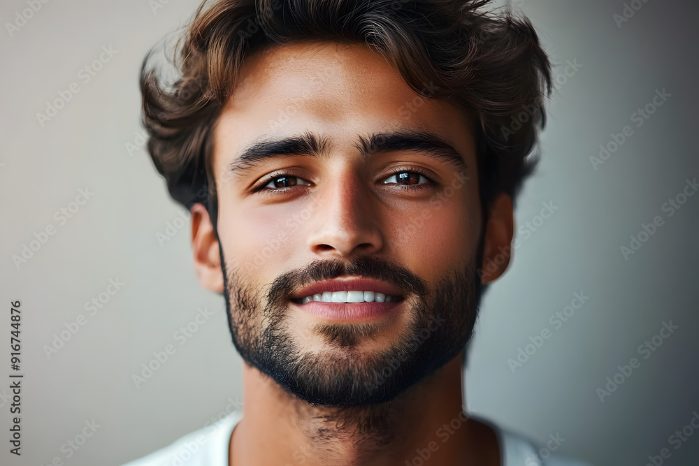 Studio portrait of a man. Background with selective focus and copy space Studio portrait of a man. Background with selective focus and copy space