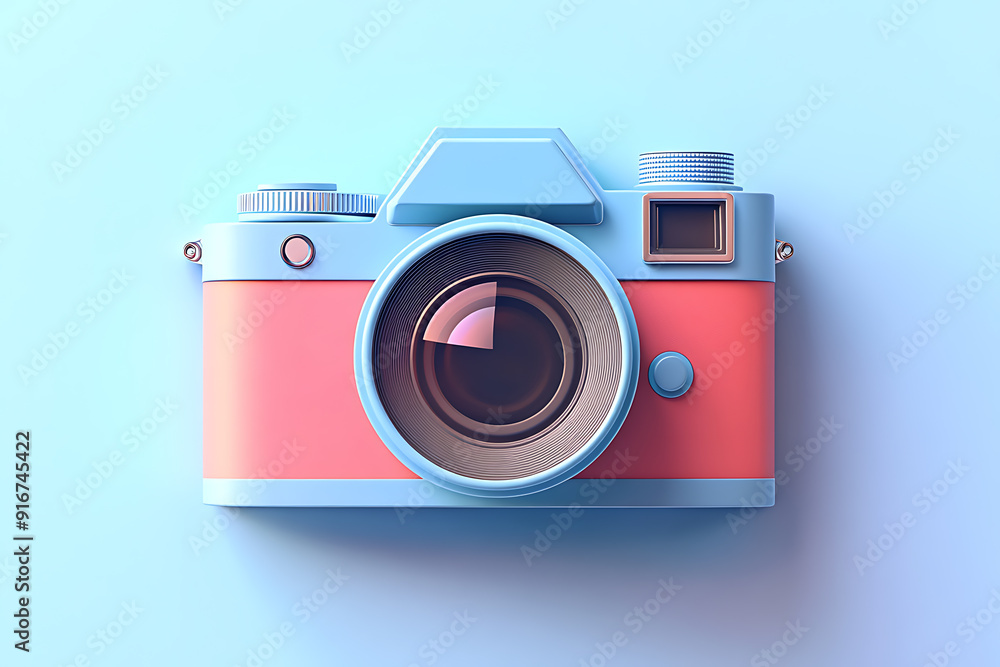 A camera icon designed in flat art style, featuring a clean and minimalist aesthetic A camera icon designed in flat art style, featuring a clean and minimalist aesthetic
