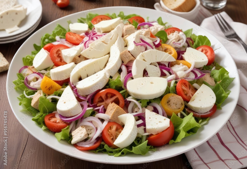 salad with feta cheese and olives, ai salad with feta cheese and olives, ai