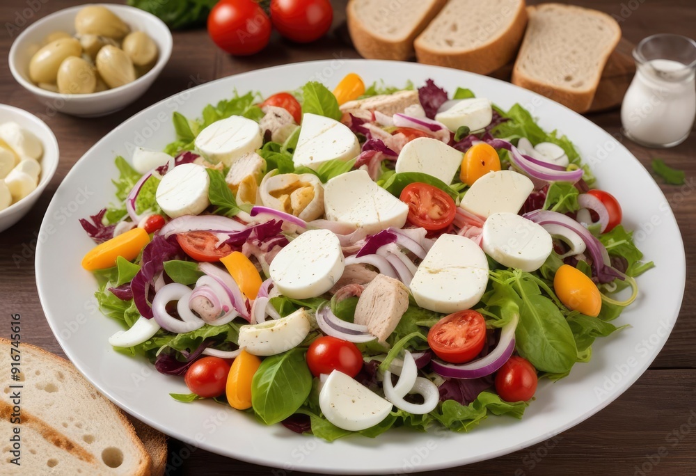 salad with feta cheese and olives, ai salad with feta cheese and olives, ai