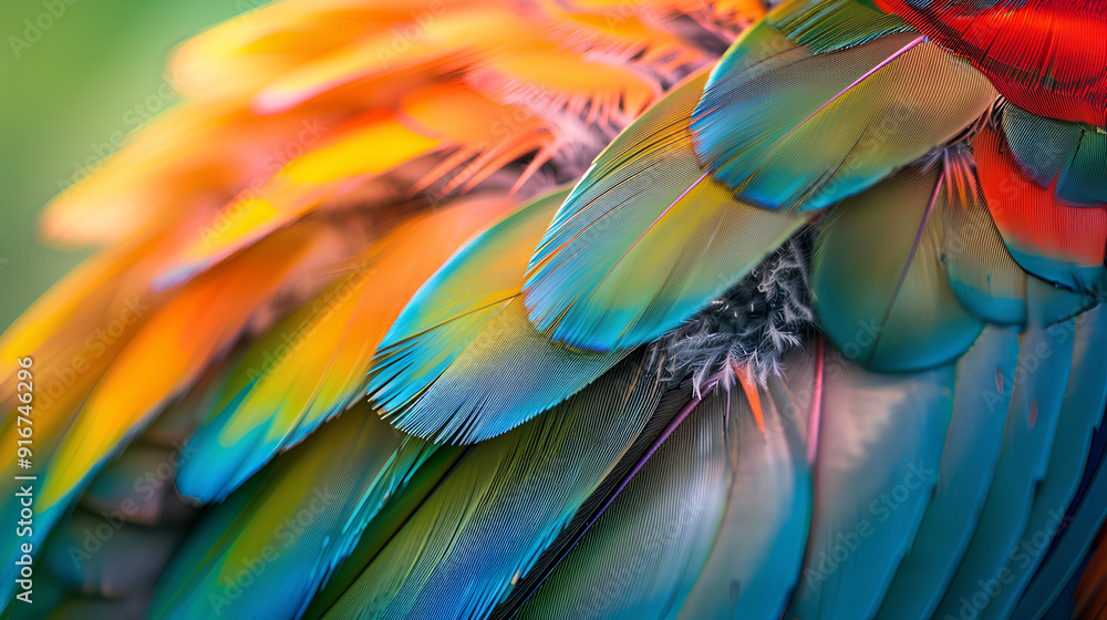 Fototapeta premium red and blue macaw wings