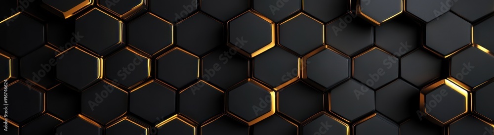 Abstract Gold and Black Hexagon Pattern Abstract Gold and Black Hexagon Pattern