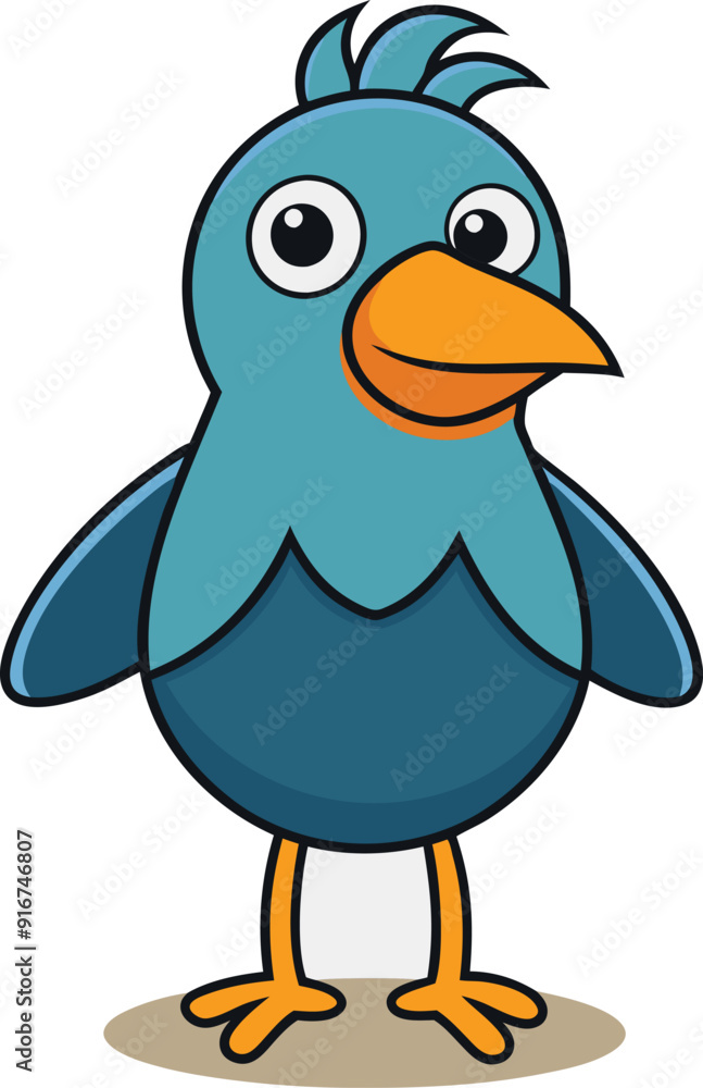 Naklejka premium blue bird cartoon