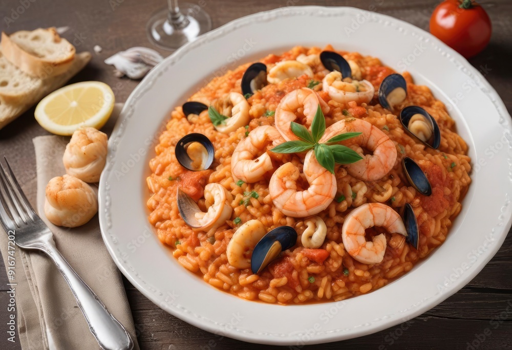 Risotto alla marinara with seafood, ai Risotto alla marinara with seafood, ai