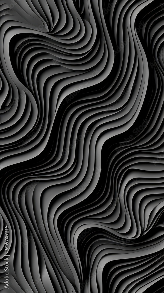 Fototapeta premium Abstract Wavy Lines in Black and White