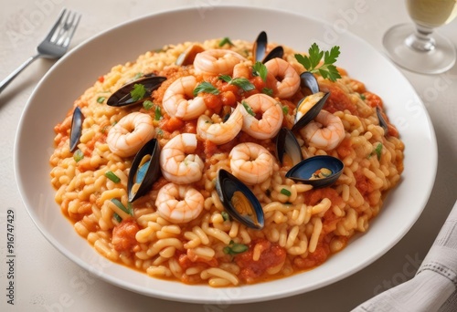 Risotto alla marinara with seafood, ai