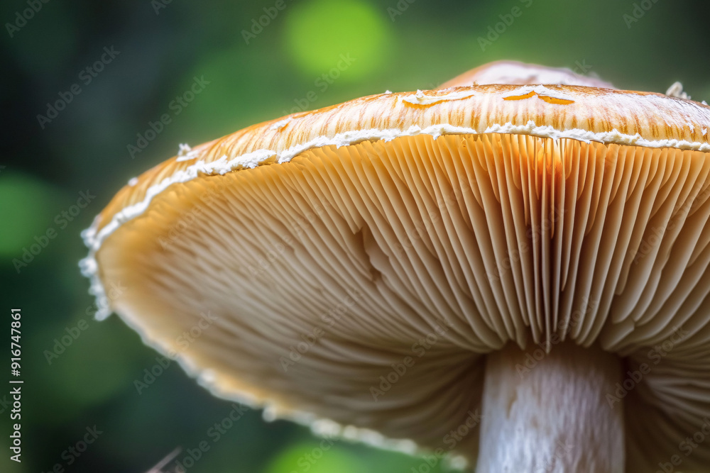 A close up of a mushroom in a natural forest setting, suitable for nature-themed designs and educational material. A close up of a mushroom in a natural forest setting, suitable for nature-themed designs and educational material.
