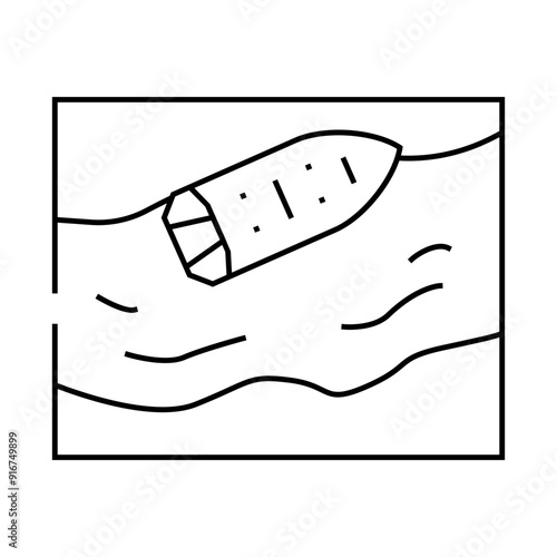 tanker spill disaster line icon vector. tanker spill disaster sign. isolated contour symbol black illustration
