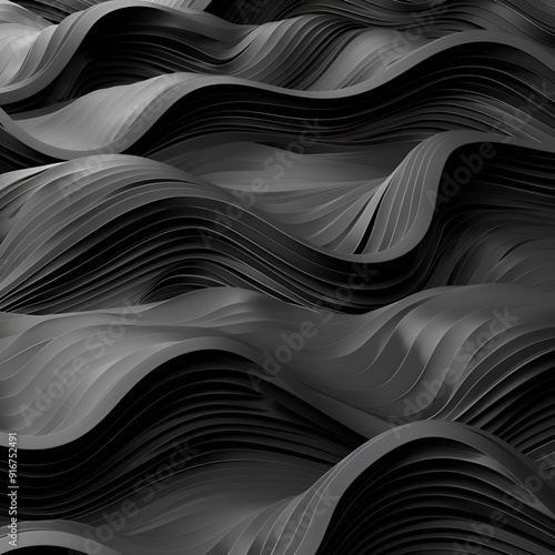 Black Abstract Texture Wave Forms
