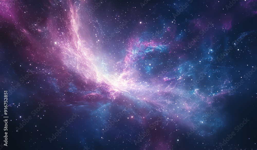 Fototapeta premium Cosmic Nebula: A Celestial Dance of Light and Color