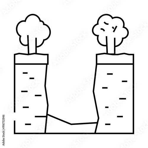 karst sinkhole disaster line icon vector. karst sinkhole disaster sign. isolated contour symbol black illustration
