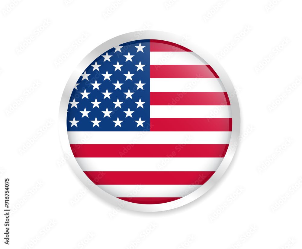 Flag of United States. Round flag. Flag icon. circle flag icon logo vector illustration EPS Flag of United States. Round flag. Flag icon. circle flag icon logo vector illustration EPS