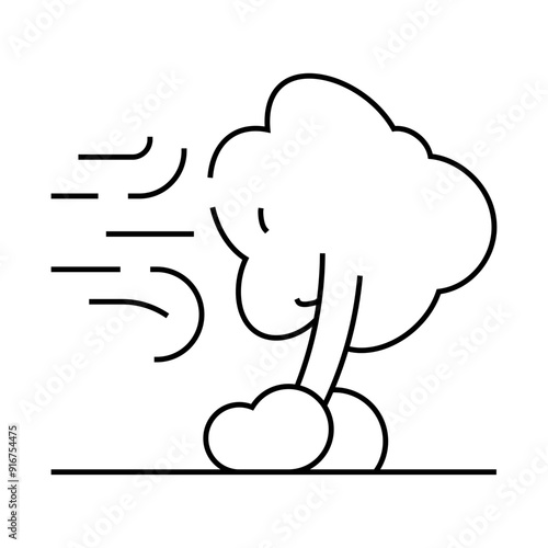 wind disaster line icon vector. wind disaster sign. isolated contour symbol black illustration
