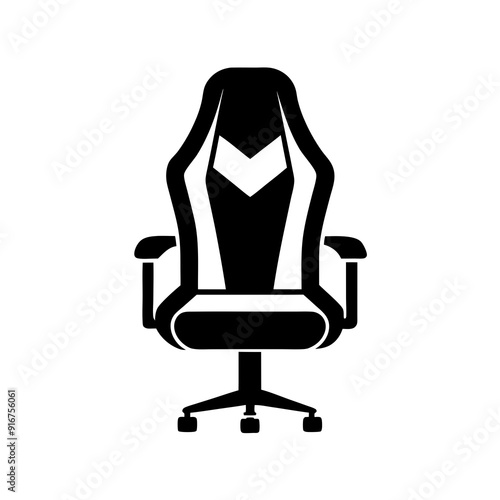 Gaming chair logo design silhouette vector on a white background