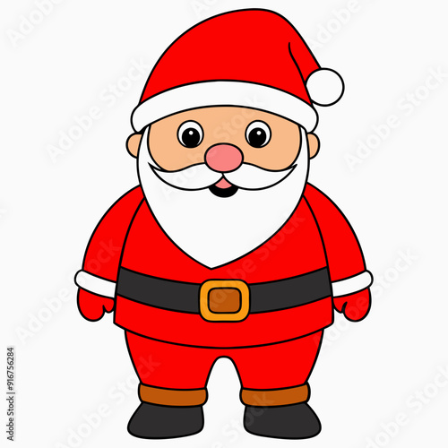 Santa Claus matching red pants featuring a red color Santa look holiday season art vector illustration