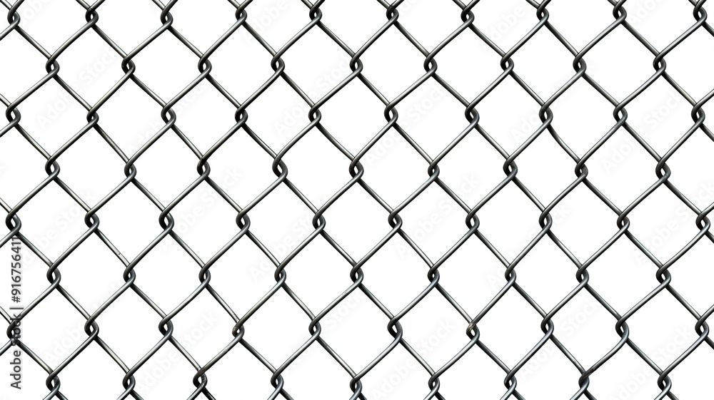 Fototapeta premium Chain link fence, cut out