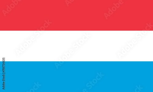 The official national flag of the Luxembourg. Flag of the Grand Duchy of Luxembourg. Correct proportions and colors. Vector illustration