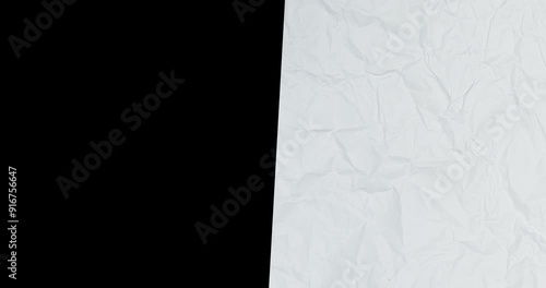 White Paper stop motion transition for arts & craft videos. crumbled paper, Drag and drop, transparent Pre-rendered with alpha channel
