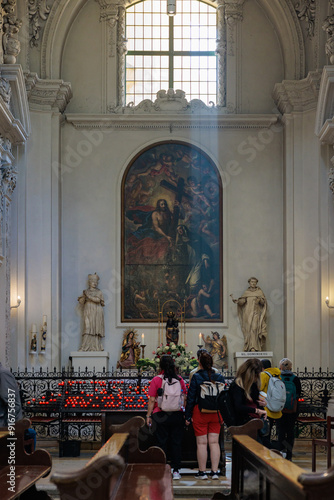 Ornate Interior of the Famous Theatine Church in Odeonsplatz, Munich