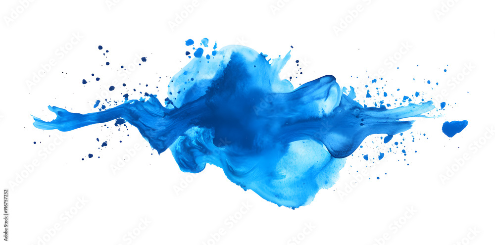 Sky Blue ink splatter stain isolated on white background Sky Blue ink splatter stain isolated on white background