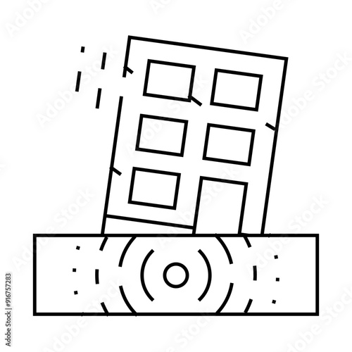 earthquake disaster line icon vector. earthquake disaster sign. isolated contour symbol black illustration