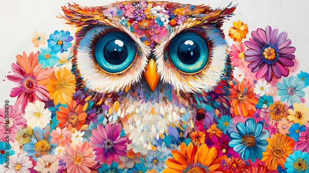 Owl in a Floral Dream. Owl in a Floral Dream.