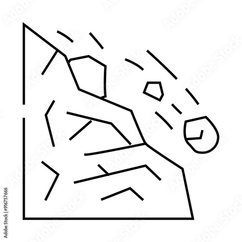 landslide disaster line icon vector. landslide disaster sign. isolated contour symbol black illustration
