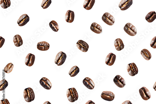 pattern of coffee bean on a white background