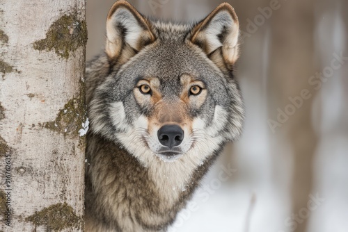 Gray Wolf Portrait photo