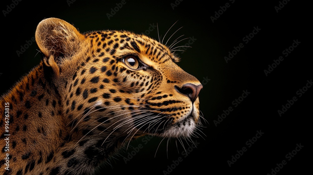 Fototapeta premium Adult Show Leopard, Side View Portrait