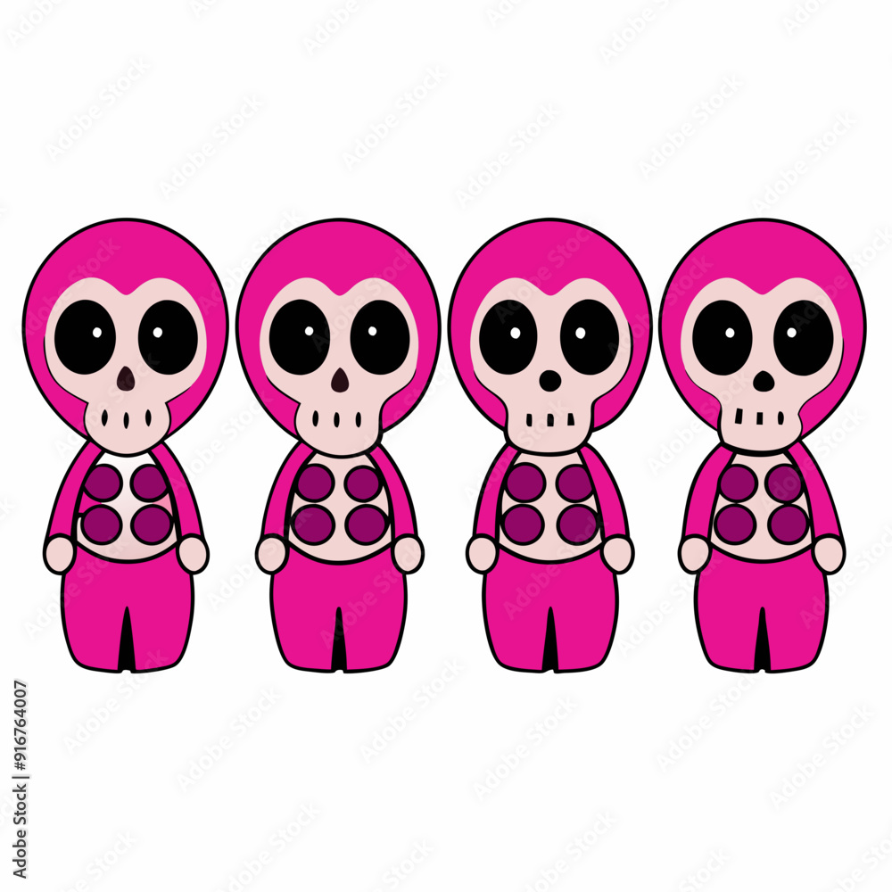 4 set Catrina Skeletons art vector illustration 4 set Catrina Skeletons art vector illustration