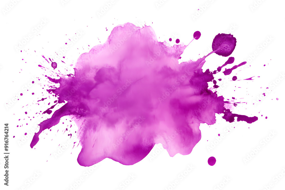 Pink watercolor splatter stain isolated on white background Pink watercolor splatter stain isolated on white background