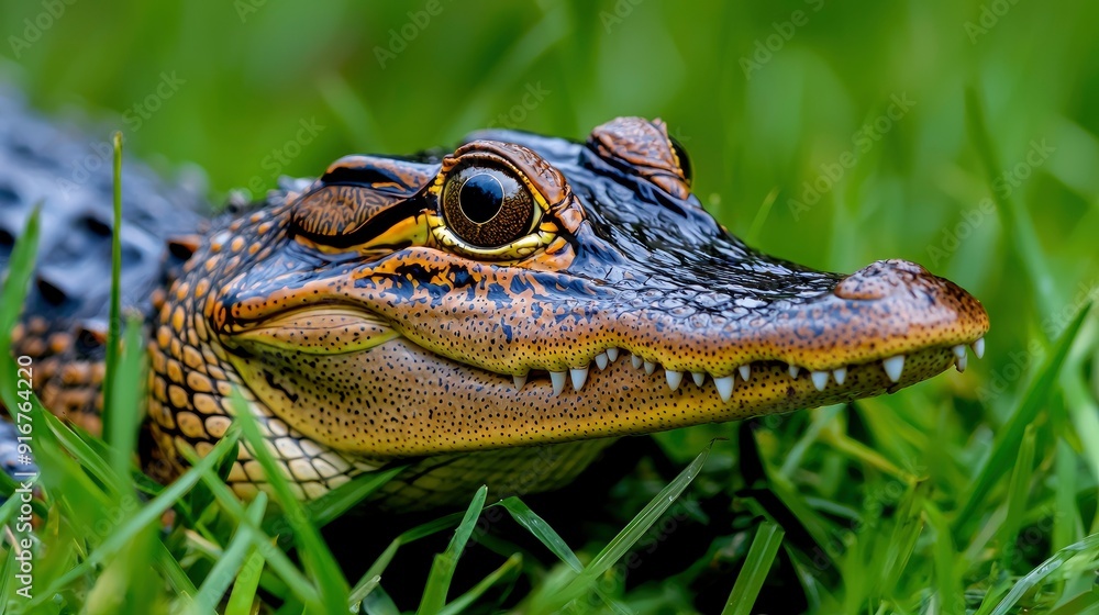 Fototapeta premium Alligator Resting, Still And Watchful