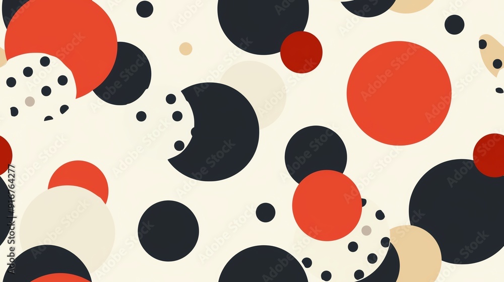 Fototapeta premium Seamless geometric pattern with bold hexagons and circles