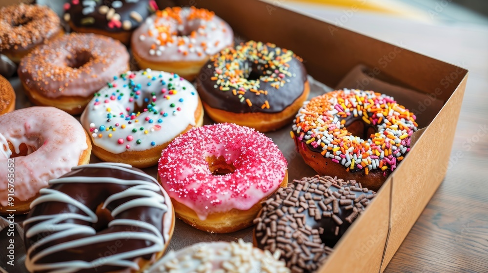 colorful donuts is on the table colorful donuts is on the table
