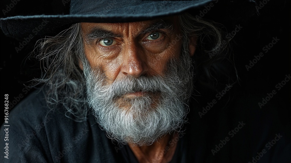 portrait of a sixty year old ugly hippie dressed casually in black linen portrait of a sixty year old ugly hippie dressed casually in black linen