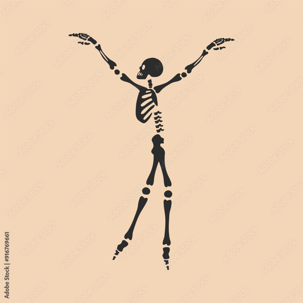 Funny Skeleton. Cute character Skeleton Bones Funny Skeleton. Cute character Skeleton Bones