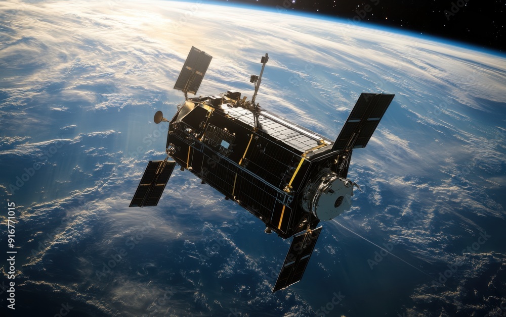 Naklejka premium satellit above Earth