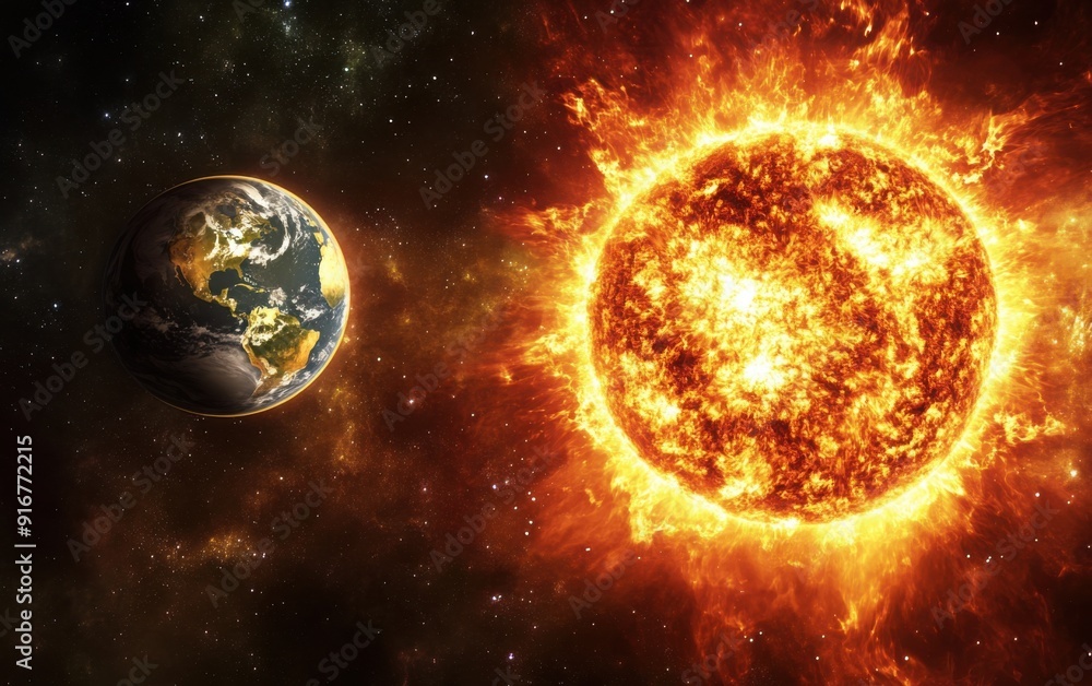 sun and earth in space sun and earth in space