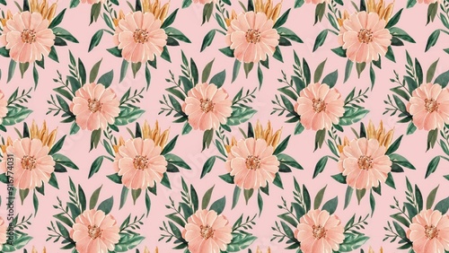 Wallpaper Mural Abstract watercolor floral patterns featuring seamless designs in soft pastel colors suitable for beauty products and more Torontodigital.ca