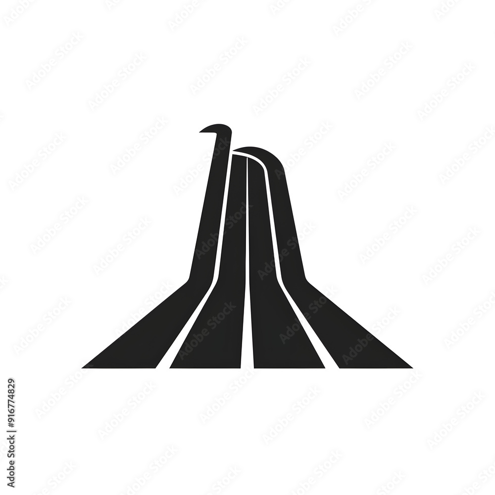 a very simple black and white logo of a slide a very simple black and white logo of a slide