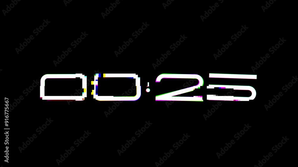 VHS Timer animation featuring an elongated style timer VHS Timer animation featuring an elongated style timer