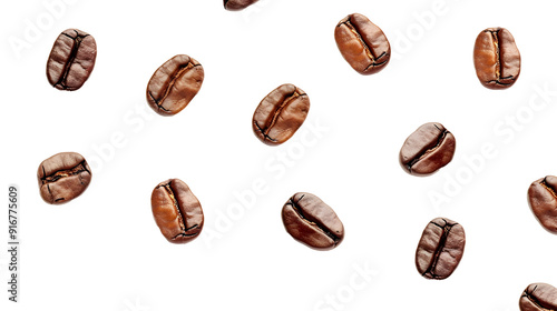 pattern of coffee bean on a white background