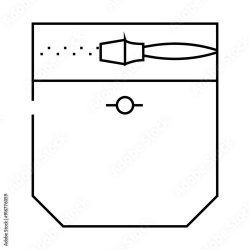 zipper lock pocket line icon vector. zipper lock pocket sign. isolated contour symbol black illustration